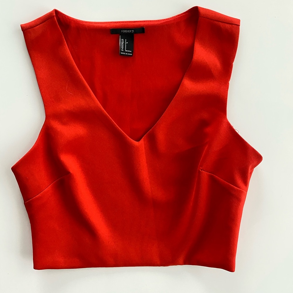 Red crop top